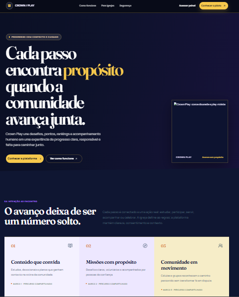 Painel do Crown Play